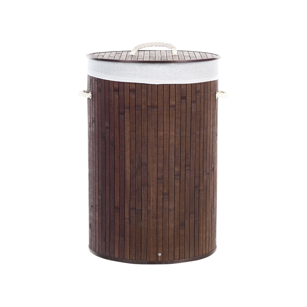 Bamboo Basket with Lid Dark Wood SANNAR