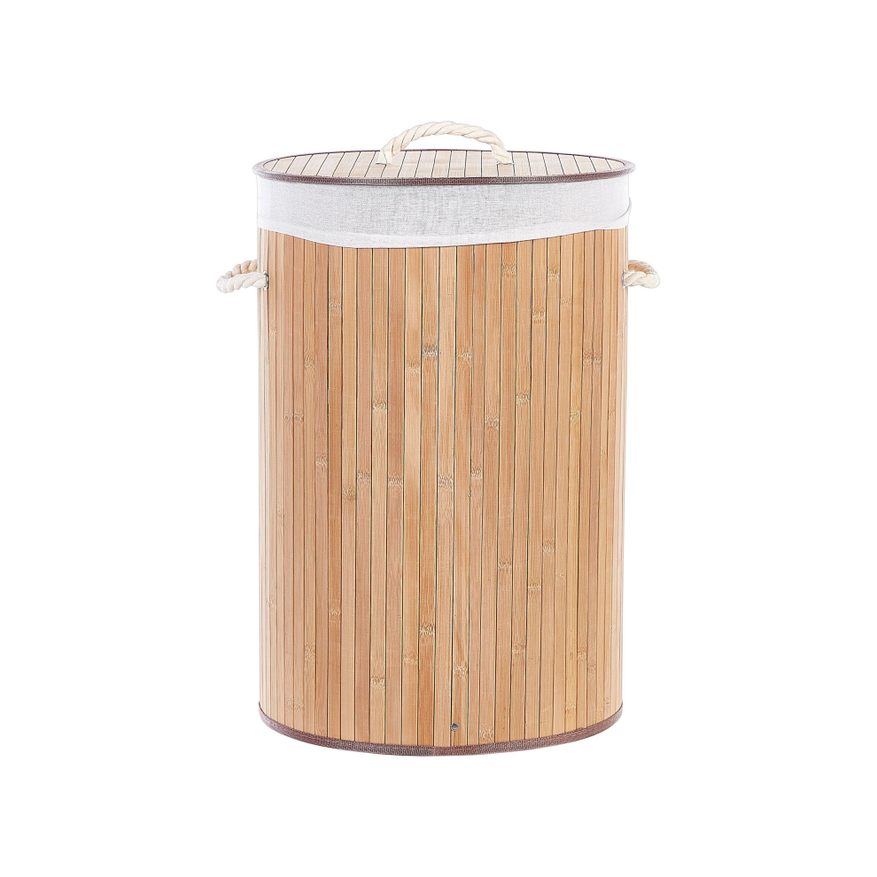 Bamboo Basket with Lid Light Wood SANNAR