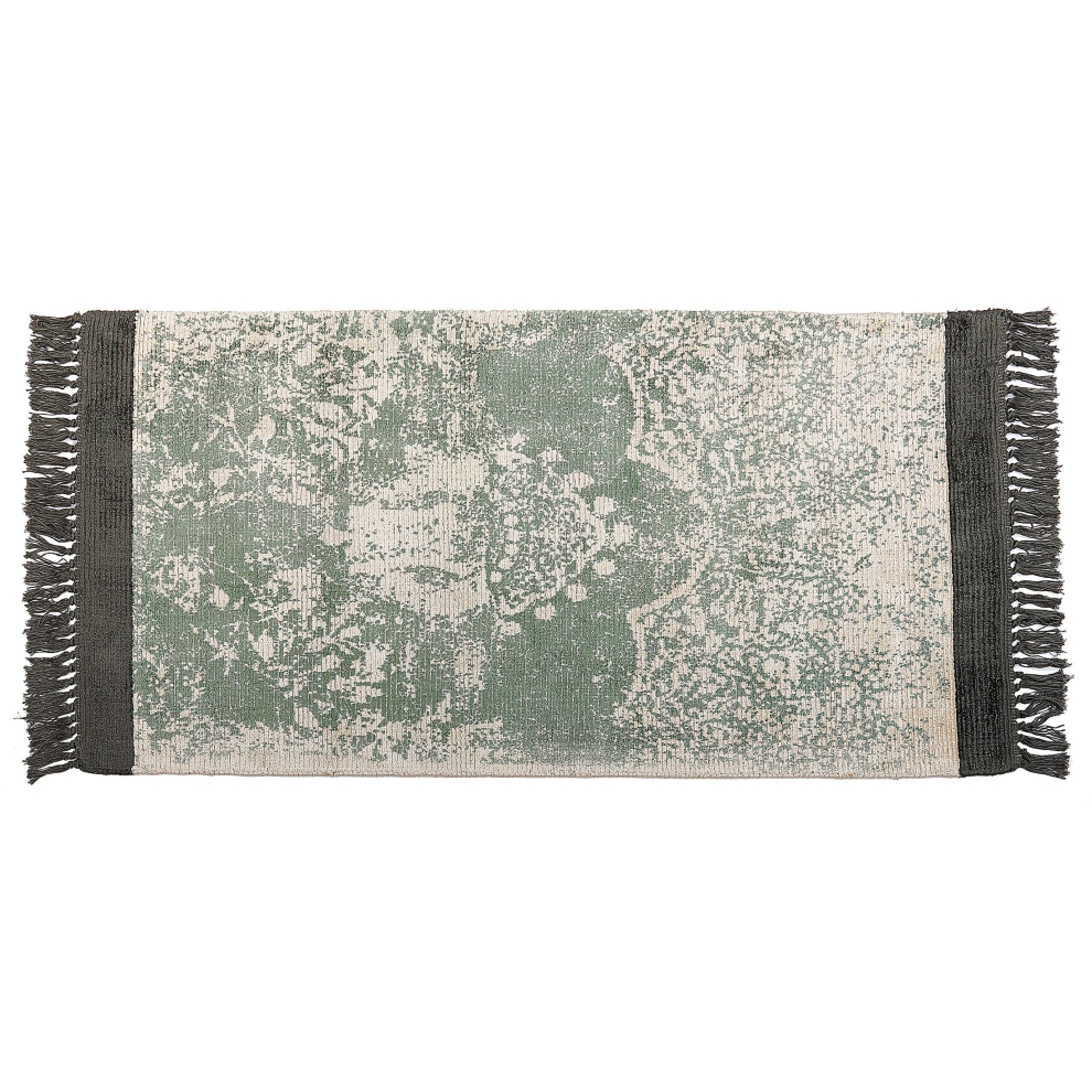 Viscose Area Rug 80 x 150 cm Green and Beige AKARSU