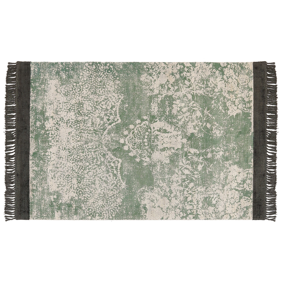 Viscose Area Rug 140 x 200 cm Green and Beige AKARSU