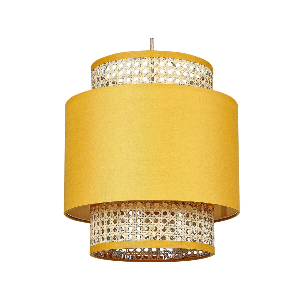 Rattan Pendant Lamp Yellow and Natural BOERI
