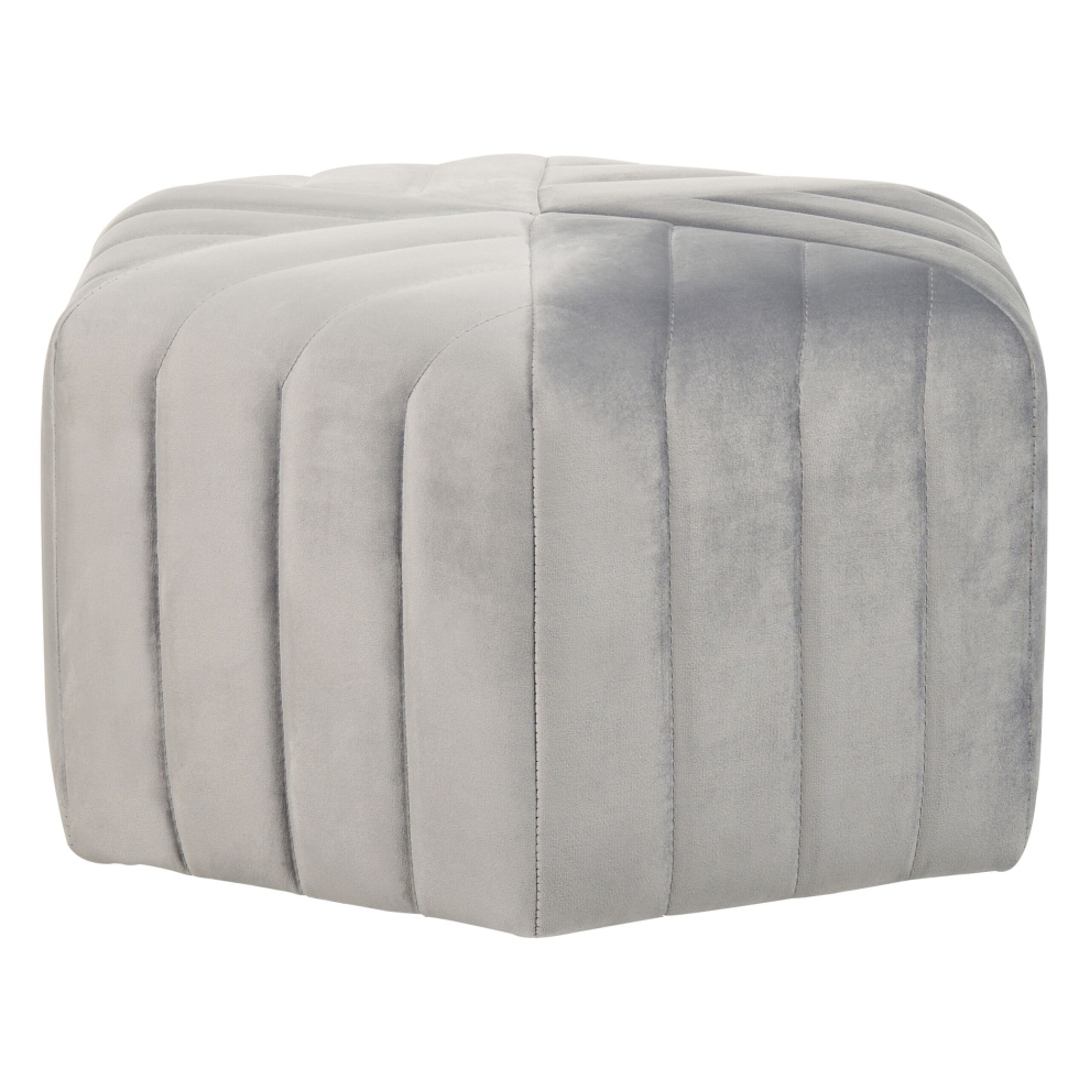 Velvet Pouffe Grey MURIETTA