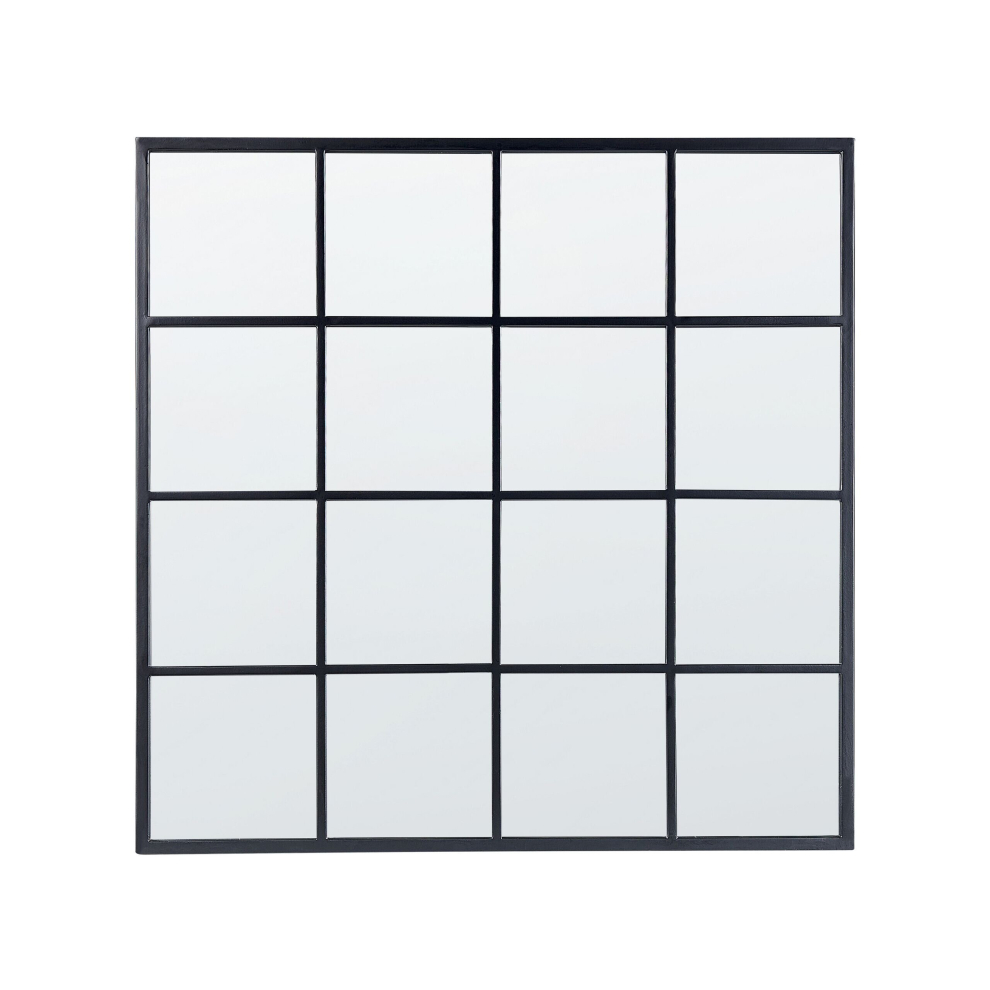 Metal Window Wall Mirror 78 x 78 cm Black BLESLE