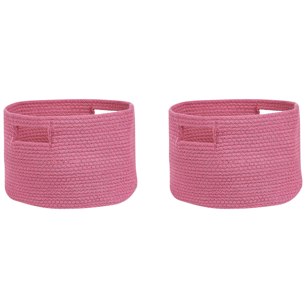 Set of 2 Cotton Baskets Pink CHINIOT