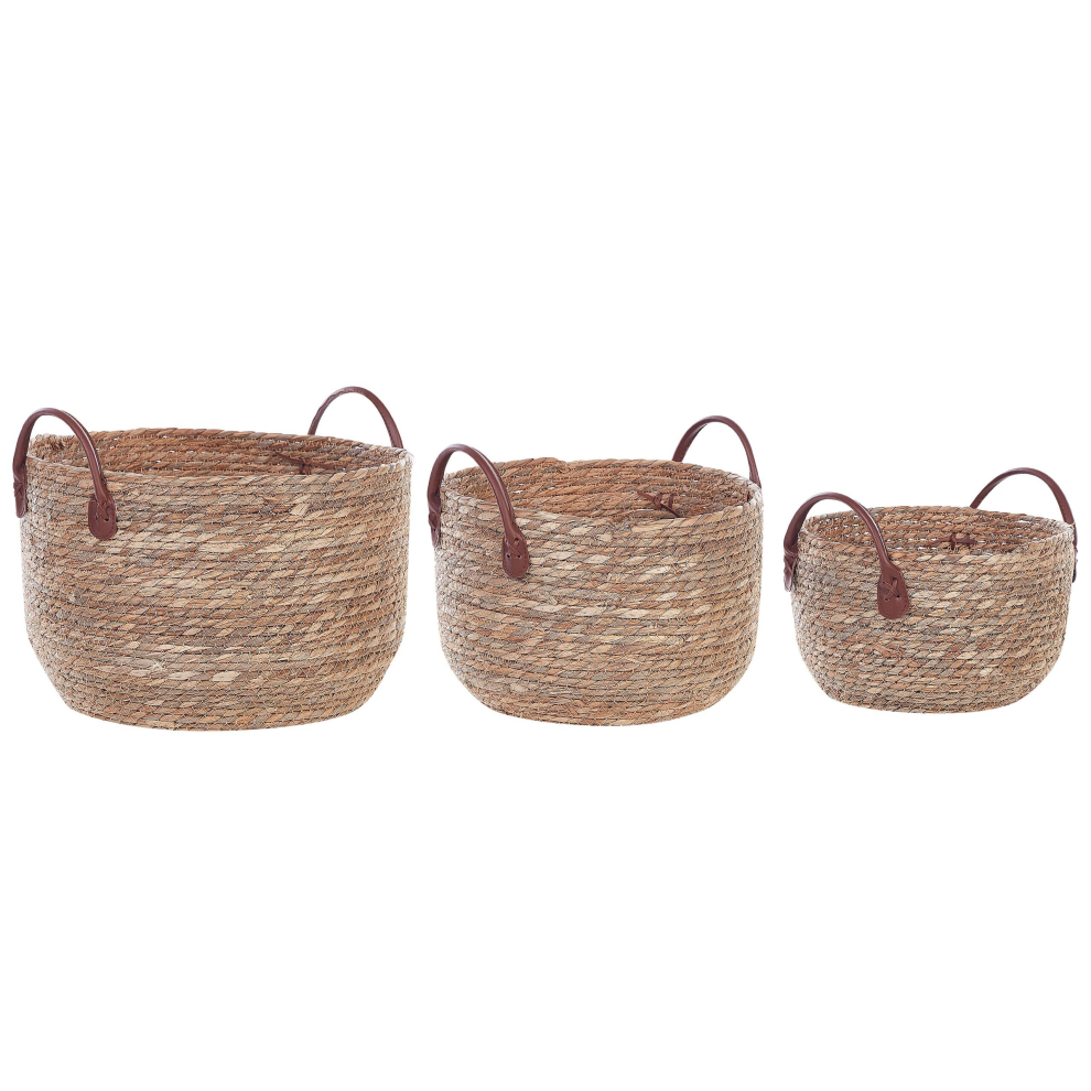 Set of 3 Seagrass Baskets Natural SAYJAR