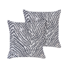 MANETTI Zebra Stripe Cushions - Set of 2, 45x45 cm, Black & White, Modern Decorative Cushions