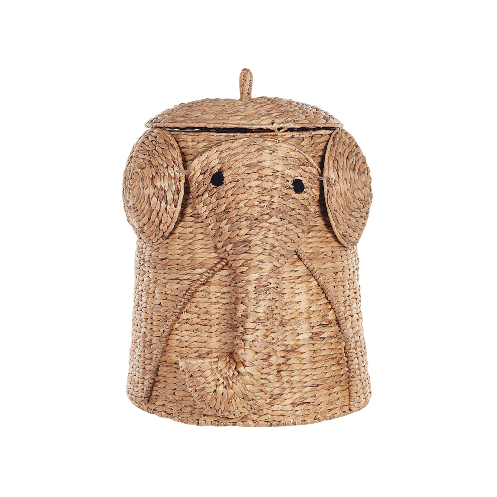 Water Hyacinth Wicker Elephant Basket Natural DOGON