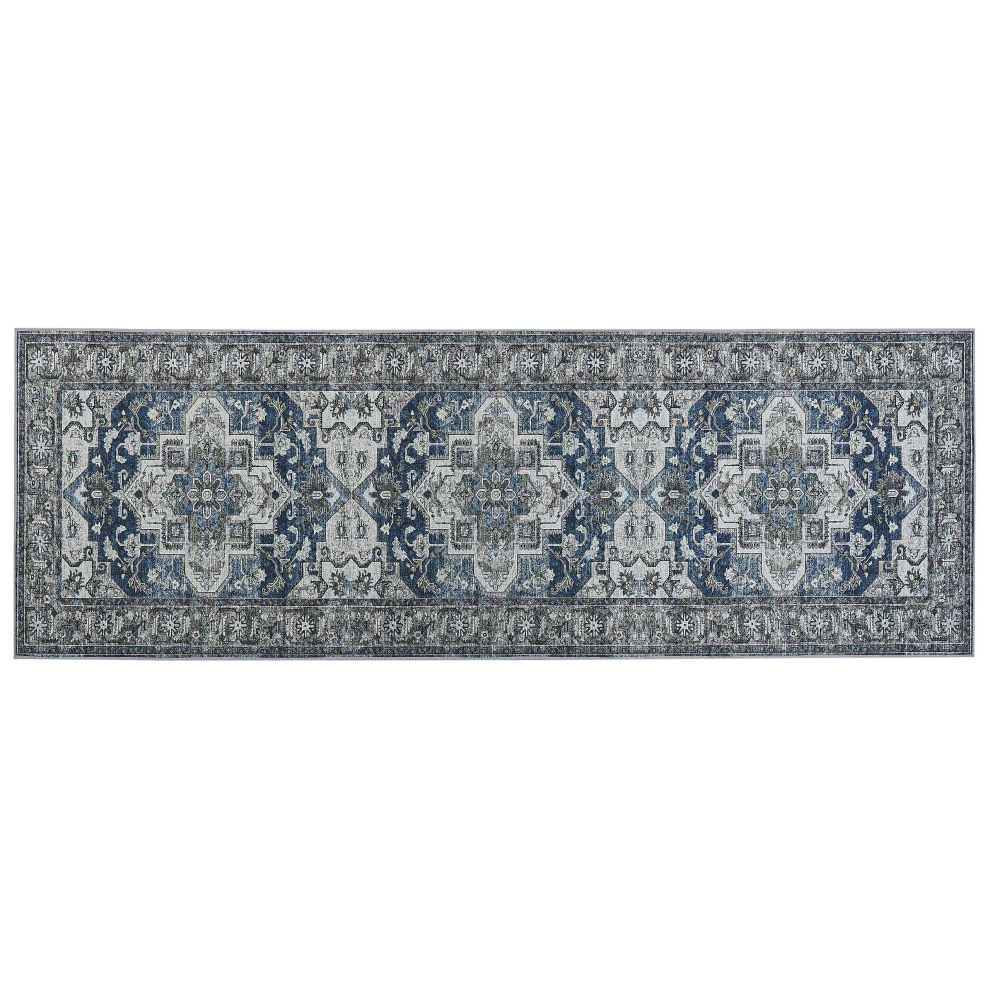 Runner Rug 80 x 240 cm Grey and Blue KOTTAR