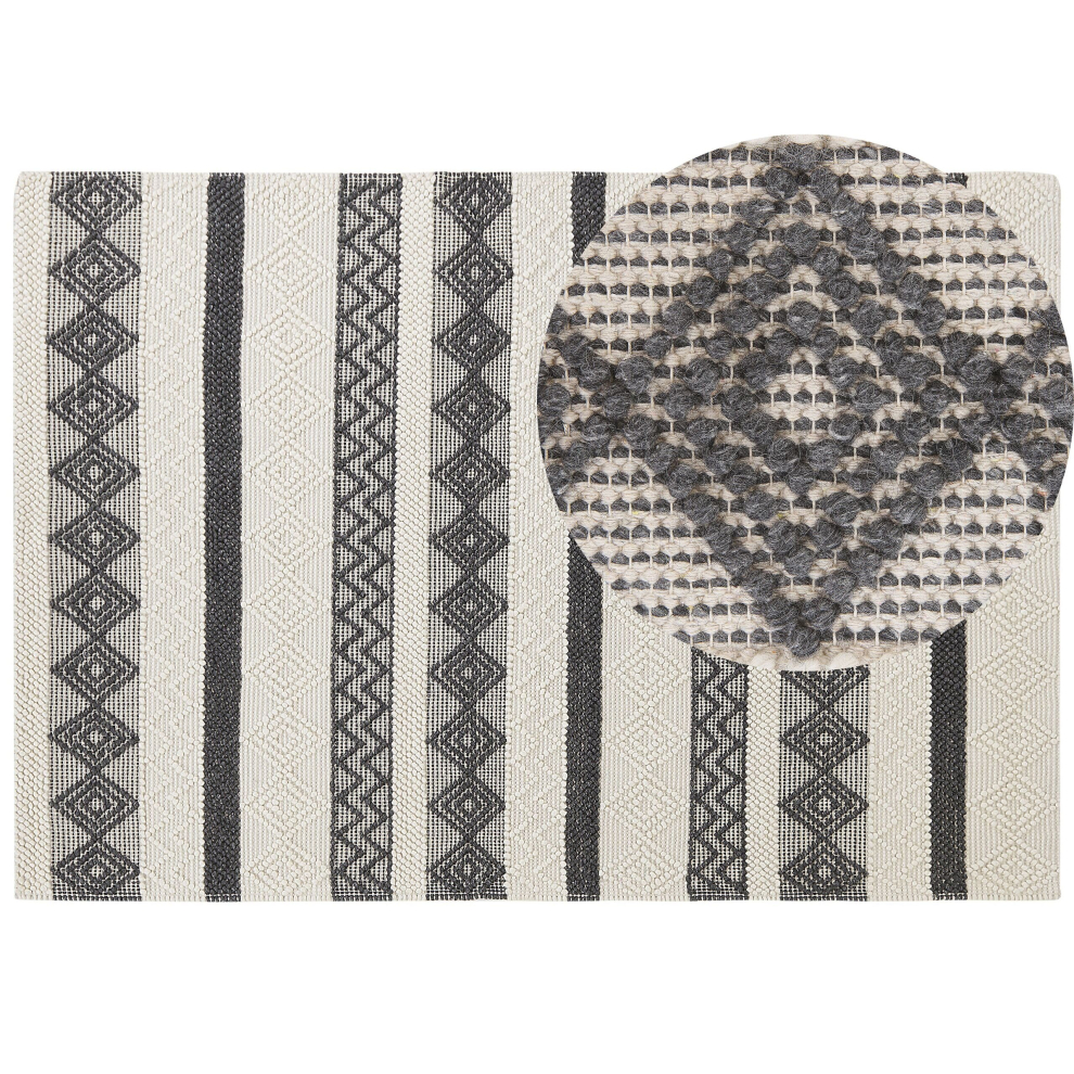 Wool Area Rug 160 x 230 cm Beige and Grey DAVUTLAR
