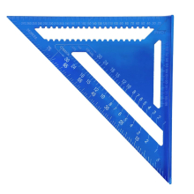 12 Inch Carpenter's Square Triangle Ruler, Aluminum Metal Carpenter's Square Measuring Tool for Engineers, Designers, Carpenters (Blue)