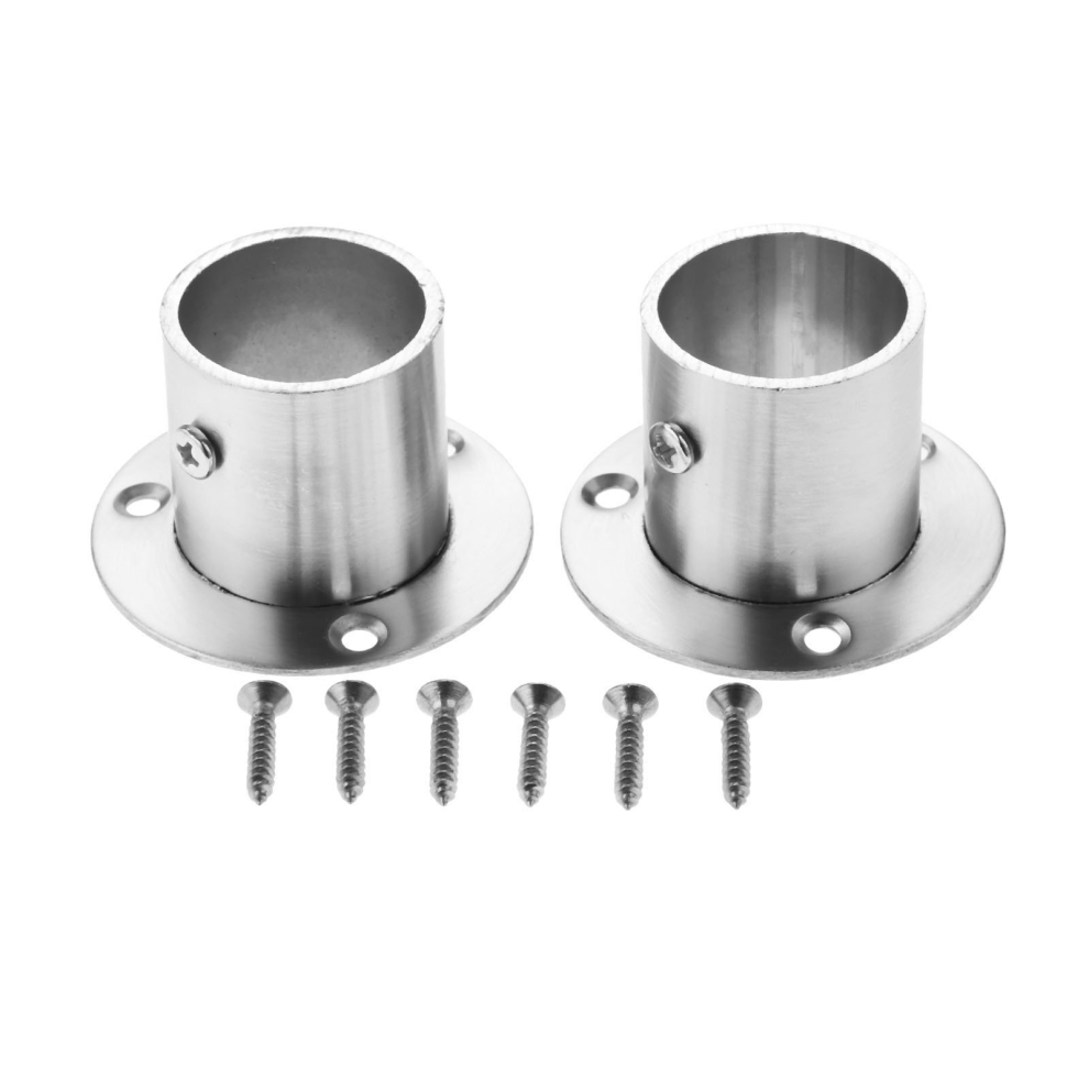 Set Of 2 Stainless Steel Closet Rod Brackets With Flange, 32Mm 9023832751309