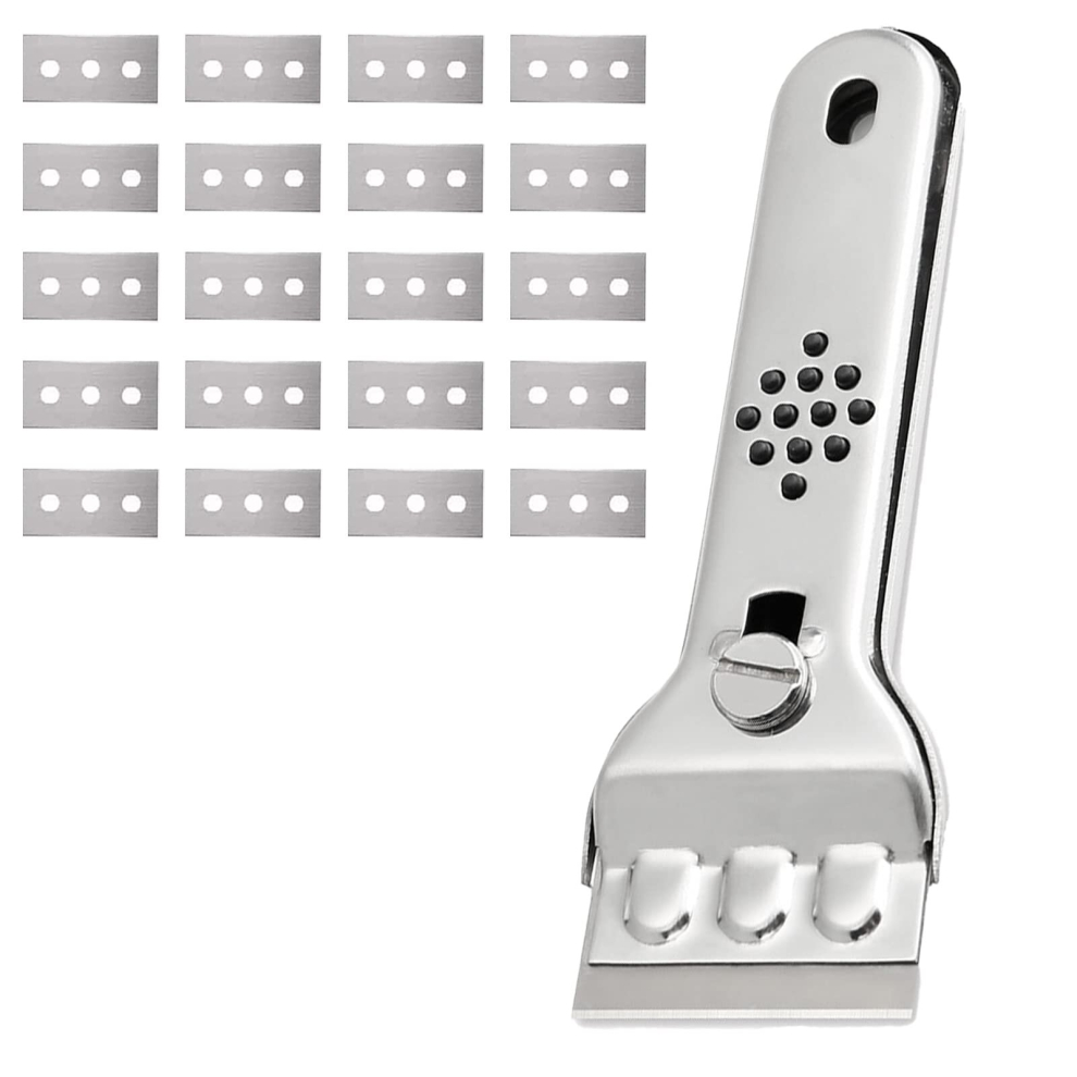 Glass Ceramic Hob Scraper Stainless Steel Glass Scraper Induction Hob Scraper Glass Ceramic Paint Scraper Glass Ceramic Hob Scraper With 20 Blades, Fo 9023832750685