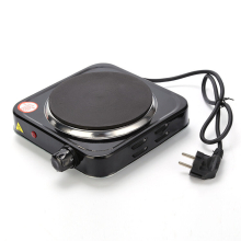 One Burner Portable Electric Cast Iron Griddle Adjustable Temperature for Camping Travel Outdoor Cooking (500W)
