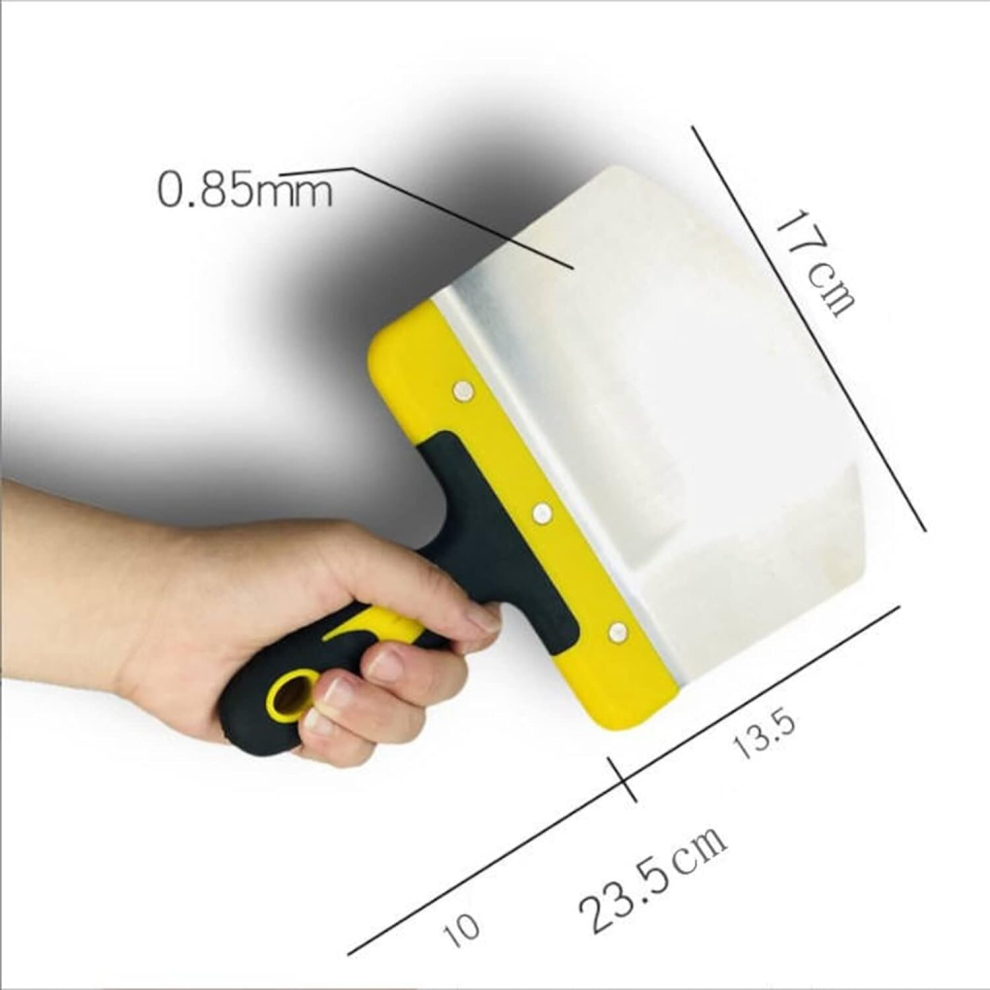 Stainless Steel Bucket Scoop, Arc-Shape Shovel Putty Knife Scraper Hand Tool For Drywall Finishing 7770197818247