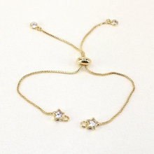 20PCS, Brass star rhinestone adjustable bracelet chain for jewelry making diy bracelet chains accessories