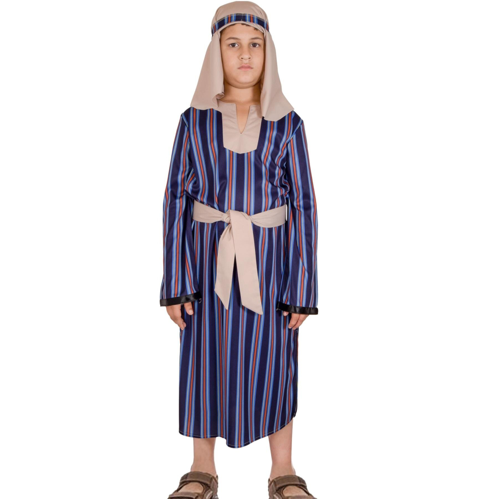 (6-8 Years, Craystone) Girls Boys Xmas Nativity Villager Costume 3-14 Yr