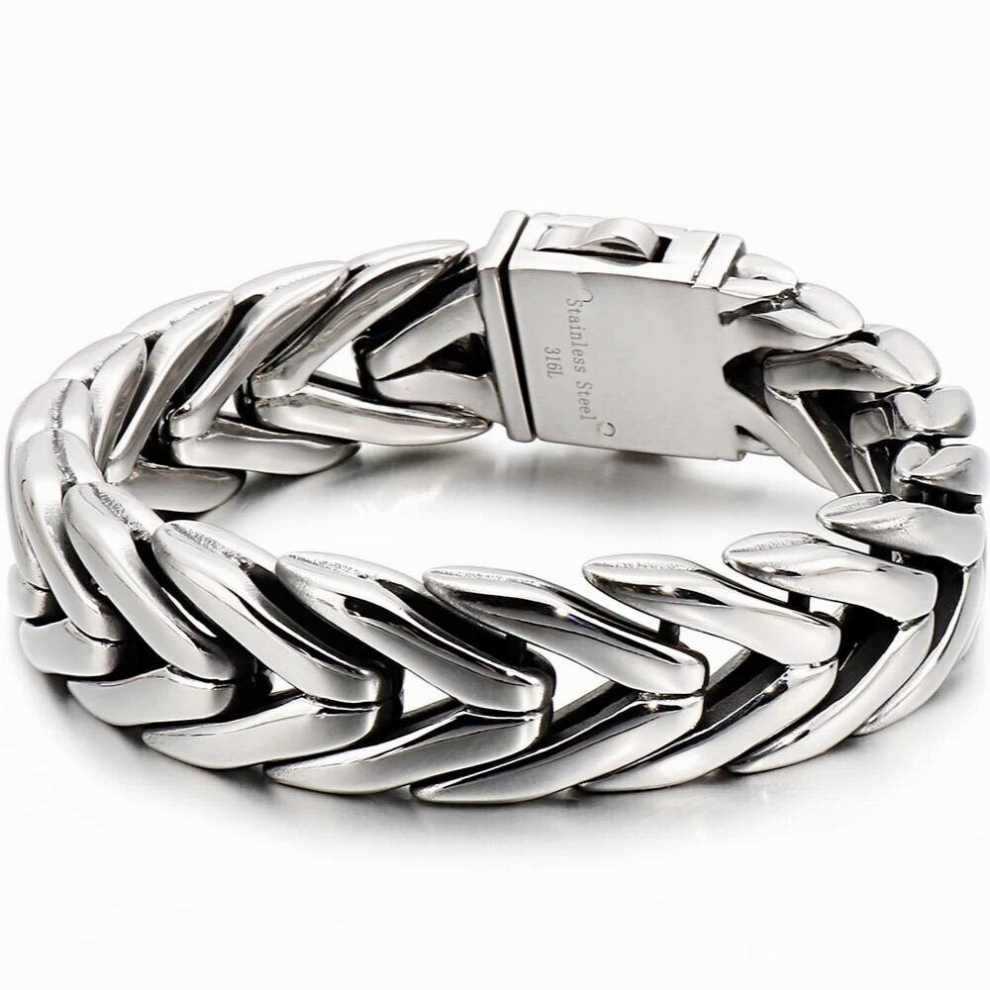 Massive 316L Stainless Steel Bracelet Mens 16MM Width Link Chain Bracelets for Men Male Jewellery Accessories Boys-image-OPC-PCWHKZZ-NEW