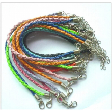 Europe DIY leather bracelet snake chain fit beads 100pcs mixed colors 18+5cm