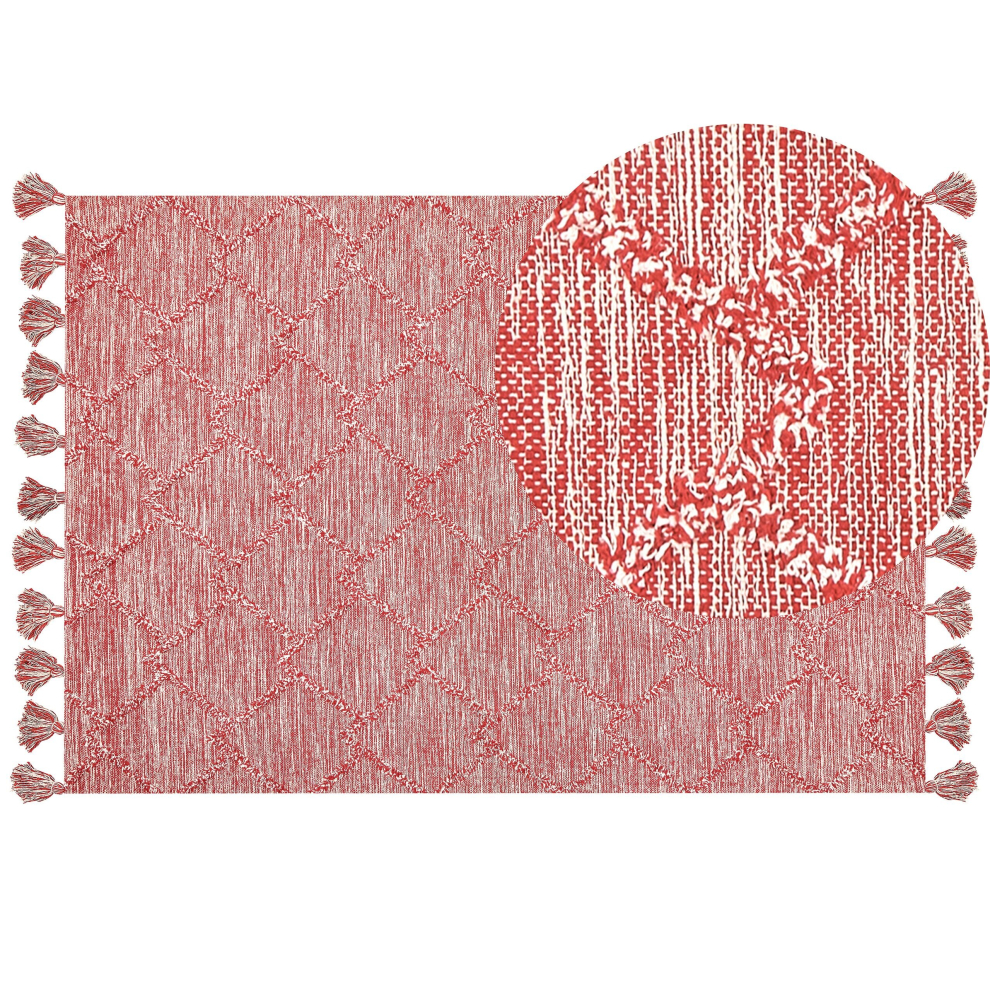 Cotton Area Rug 160 x 230 cm Red NIGDE