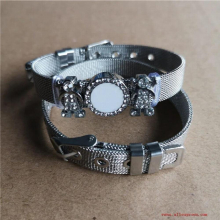 sublimation blank boys and girls stainless steel bracelets hot transfer printing bracelet consumables 10pcs/lot