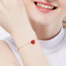 Rose flower ankle bracelet silver rose cubic zirconia 925 sterling silver bracelets/anklets for women jewelry