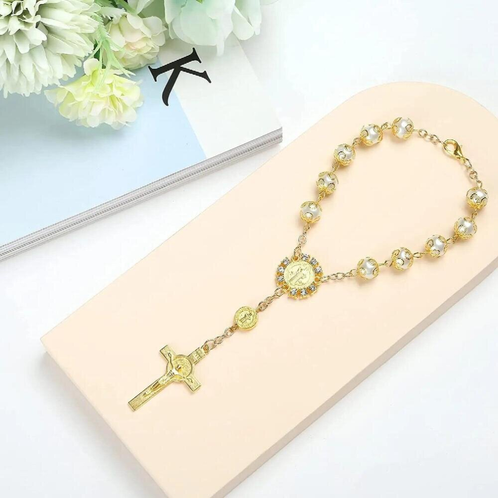 Rosaries Bracelets Baptism Rosary Party Favors Baptism Favor Bracelet Cross Rosaries Christening First Communion Gift Multicoloured