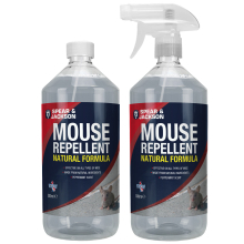 Spear &amp; Jackson Mouse Repellent 2x500ml Trigger Spray - Natural Peppermint, Effective on All Mice, Zero Residue