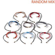Kissitty 25 Pcs Mixed Adjustable Nylon Thread Braided Bracelet With Brass Beads For Jewelry Making Bracelet Supplies