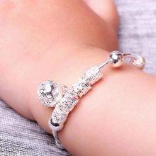 2Pcs Adjustable Infant Baby Embossing Bell Bangle Hand Bracelet Jewelry for praying for Child Baby Bangles
