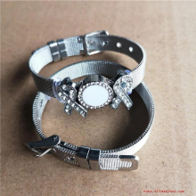 sublimation blank red ribbon stainless steel bracelets hot transfer printing bracelet consumables 10pcs/lot