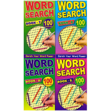 Set Of 4 X Adult Wordsearch Books 100 Puzzles Each Brain Games