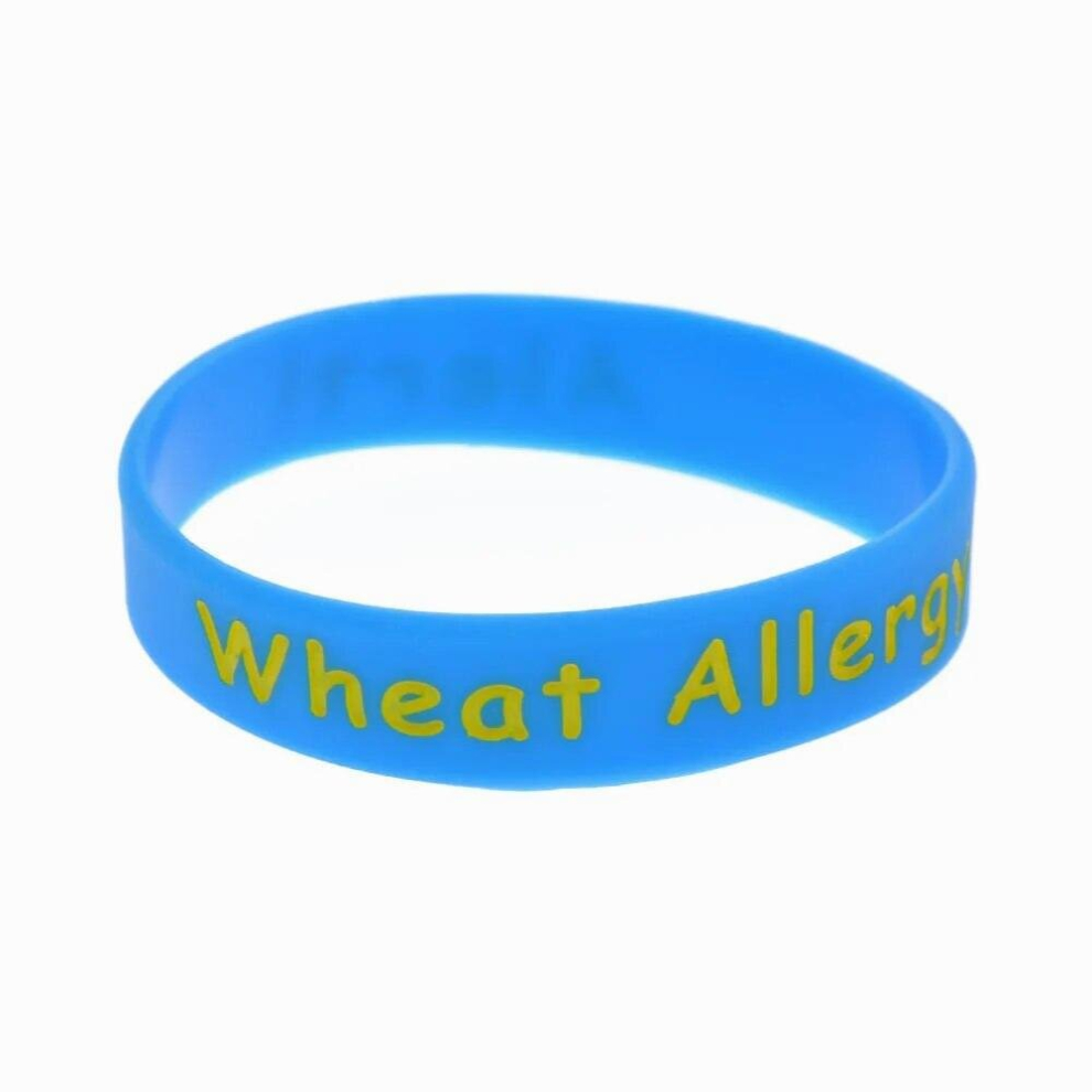 1 PC Alert Wheat Allergy Silicone Wristband for Outdoor Activities Kids Size