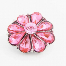Hot KZ1198 Flowers Rhinestone 18mm snap buttons fit DIY beauty snaps Bangles necklaces jewelry