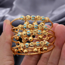 4pcs/lot Dubai Bangles For Child Kid Girl Boy Baby Bracelets African European Ethiopia Baby Bangles Gift