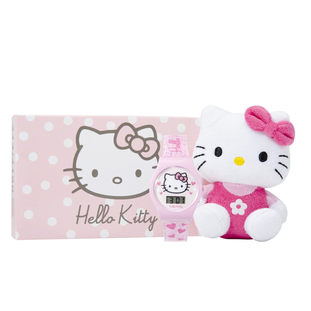 Hello Kitty Pink Digital Watch & Plush Toy