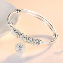 Adjustable Silver Plated Round Ball Charm Bracelet &Bangle For Women Wedding Party Jewelry Gift ??????? sl041