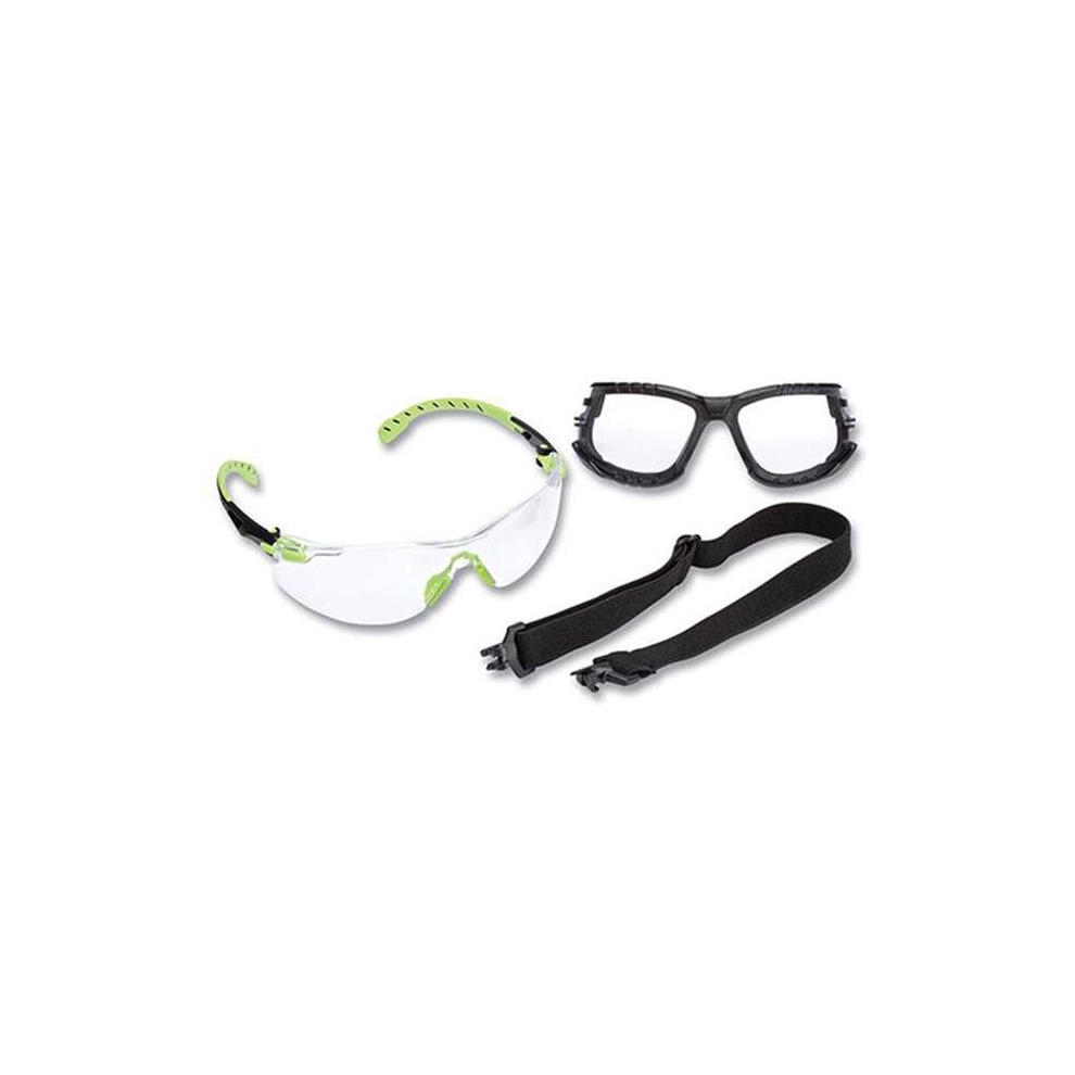3M MMMS1201SGAFKT Solus 1000-Series Safety Glasses - Green Plastic Frame & Clear Polycarbonate Lens - Case of 12