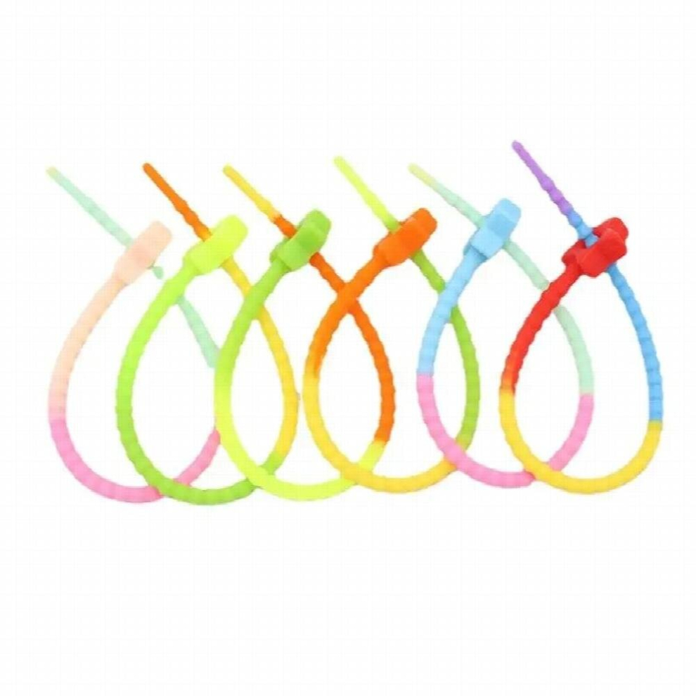 Purpose Silicone Zip Ties Reusable Rubber Cable Ties Multicolor For Home Office 885670412076