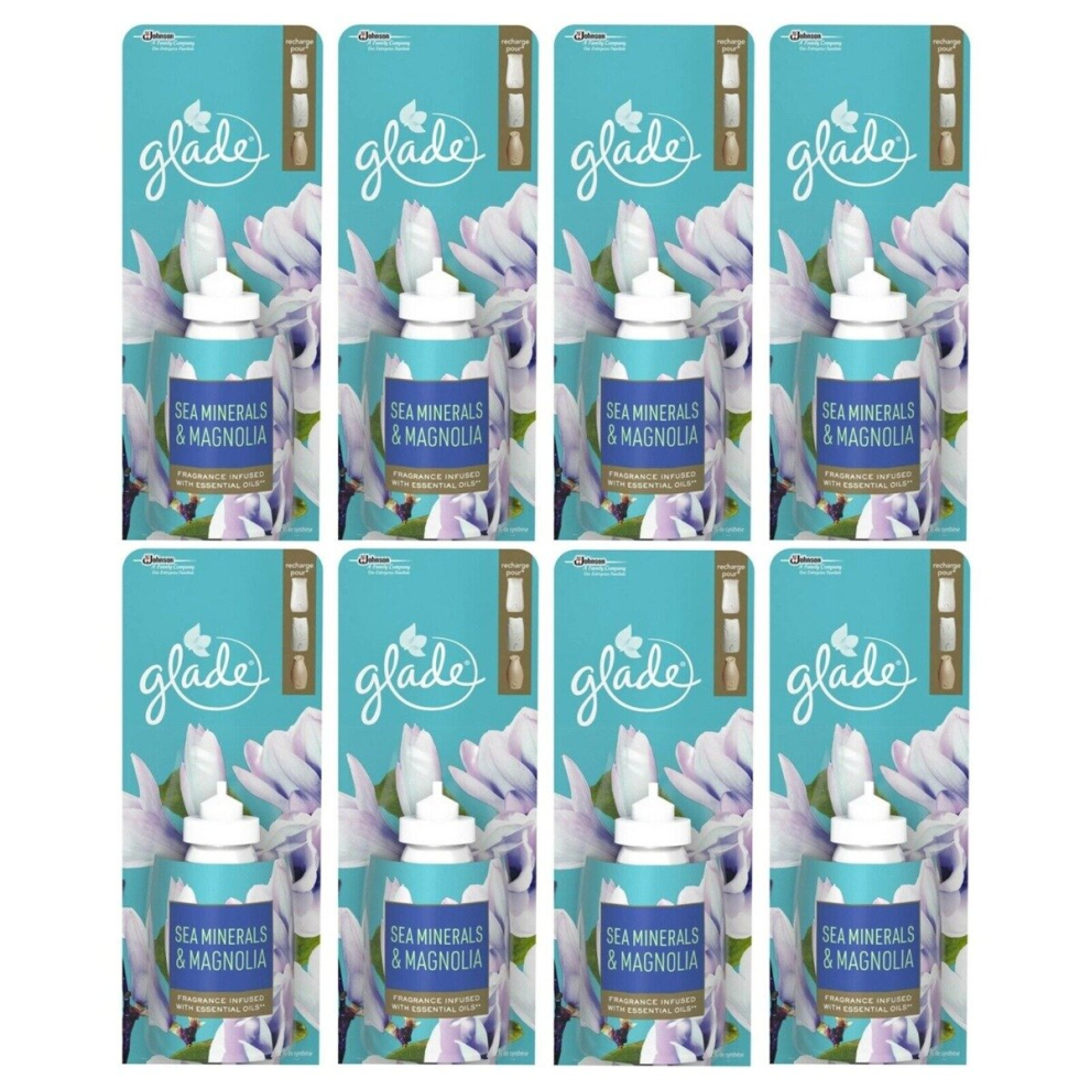 8 x Glade Sense and Spray Refill 18ml - Sea Minerals & Magnolia