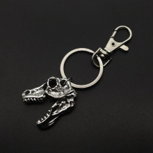 Goth Punk T-Rex Dinosaur Skull keychain Skeleton Pendant Chain Key Ring For Women Man Charm Jewelry