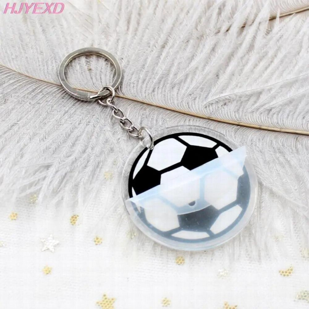 Kh1000 -50Mm Sport Keychain Clear Acrylic Double Faces Uv Printing Basketball Baseball Volleyball Soccer Keychain 885670433743