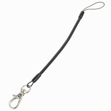 2PCS/LOT Plastic Elastic Alloy Keychain Ring for Fishing Coil Stretch Lanyard Spring Coil Lobster Clip Keychain