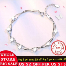 Tibetan Silver Bracelet Fine Chain Bracelet with Stars Beads Charm Bracelet For Women Snake Link Chain Bracelet