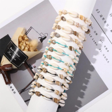 12Pcs/Lot Beach Conch Shell Bracelets Anklets Set for Women Girls Summer Ankle Bracelet Adjustable Bangle