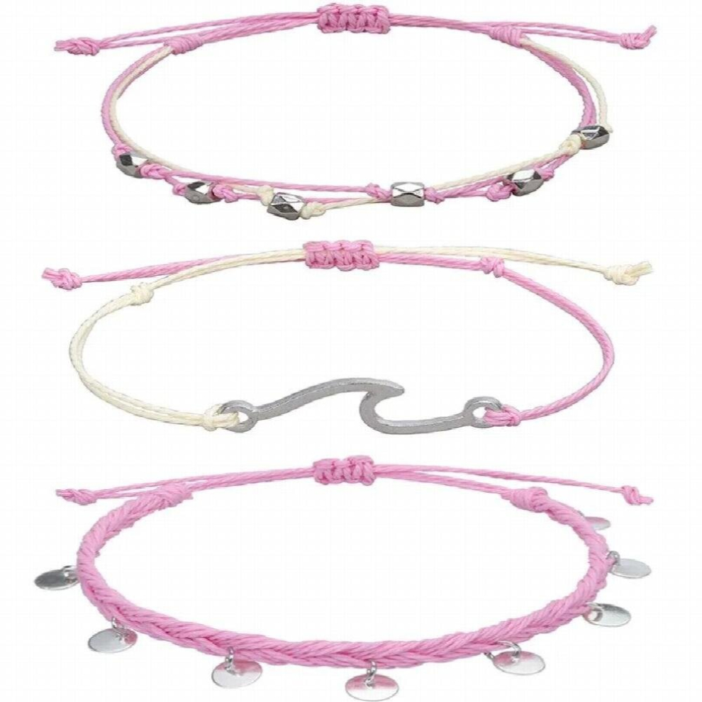 Trending Products Wax Knitted Wave Bracelet for Women Spot Bohemian Womens Bracelet Foot Chain Three Piece Set-image-OPC-PCWJK6B-NEW