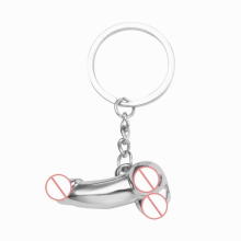 Reproductive Organs Key Chains Silver Alloy For Men Sexy Penis Pendant Vaginal Skeleton Genitals Bag Car Keychain