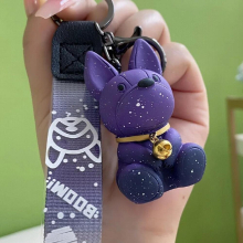 Punk French Dog Keychain Cartoon Bulldog Doll Pendant Keyring Bag Car Key Chain Accessories For Couple Mens Jewelry Gift