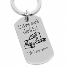 Gift For Semi Truck Driver Dad, Drive Safe Daddy, Trucker Key Chain, Gift For Dad,Fathers Gift