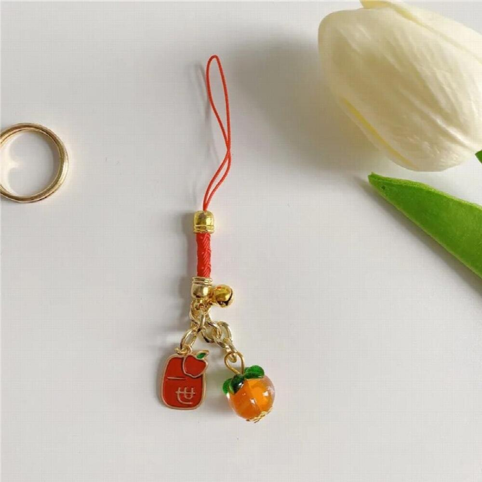 Tradition Persimmon Omamori Phone Charm Accessory Bag Pendant Good Luck Fortune Wealth Charm Couple Gift Jewelry Multicoloured 885670457251