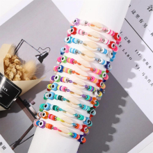 12 Pcs Beach Shell Evil Eye Beads Bracelet Anklet Set Women Summer Ankle Adjustable Clay Bracelets